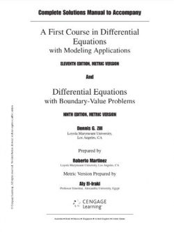 A First Course in Differential Equations 11th Edition Solutions PDF