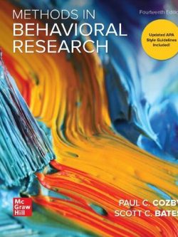 Methods in Behavioral Research 14th Edition Paul Cozby, ISBN-13: 978-1260205589