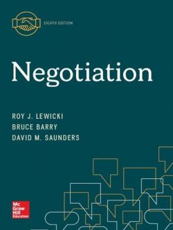 Negotiation 8th Edition Roy Lewicki, ISBN-13: 978-1260043648