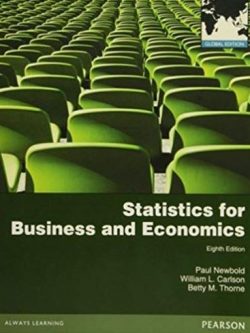 Statistics for Business and Economics 8th GLOBAL Edition, ISBN-13: 978-0273767060